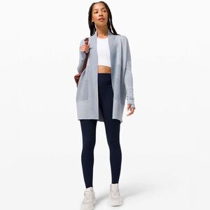 Lululemon Athletica Heathered Chambray Sit In Lotus Wrap II Merino Wool Size 4